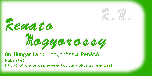 renato mogyorossy business card