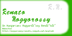 renato mogyorossy business card